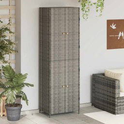 Dulap depozitare de gradina, gri, 59x40x180 cm, poliratan GartenMobel Dekor