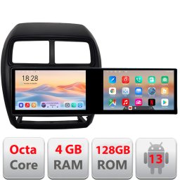 Navigatie Mitsubishi ASX 2017-2021 facelift, 2 ecrane, Android 13, 4GB+128GB