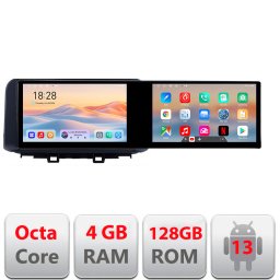Navigatie Android Hyundai Kona Edotec 21.6 inch, 2 ecrane, 4GB+128GB