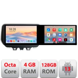 Navigatie Hyundai Tucson 2019 cu 2 ecrane, Android 13, 4GB RAM, 128GB