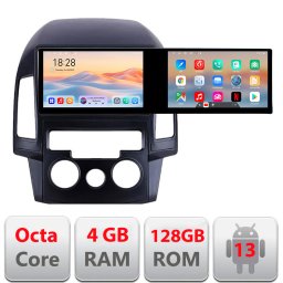 Navigatie Hyundai i30 2009-2012 cu 2 ecrane, Android, 4GB RAM, 128GB