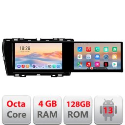 Navigatie Android SsangYong Tivoli 2020+ cu 2 ecrane, 4GB RAM, 128GB