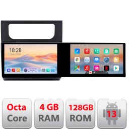 Navigatie VW Touran 2010-2016 cu 2 ecrane, Android, 4GB RAM, 128GB, 21.6 inch