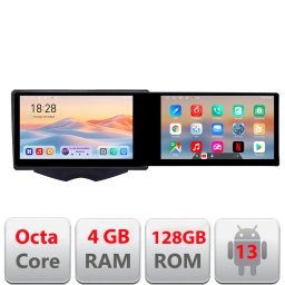 Navigatie Hyundai Veloster cu 2 ecrane 21.6 inch, Android, 4GB RAM, 128GB