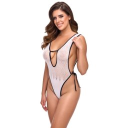 Cottelli Fantasy Body Provocator in Culori Contrastante Alb cu Detalii Negre marime Small-Large