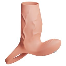 Realistixxx RealSleeve Manson de Penis Vibrator cu Capat Deschis si Inel pentru Testicule Aspect Realist cu Vene