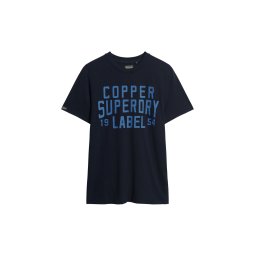 Superdry & Co Tricou 'Copper' bleumarin / albastru porumbel