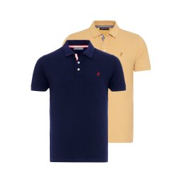 Jacey Quinn Tricou bej / bleumarin / roșu