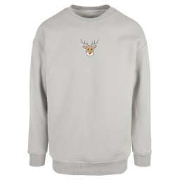 Merchcode Bluză de molton 'Christmas Cute Deer' maro / gri / gri deschis / alb