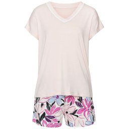 LASCANA Pantaloni scurți albastru deschis / roz / roz pastel / negru
