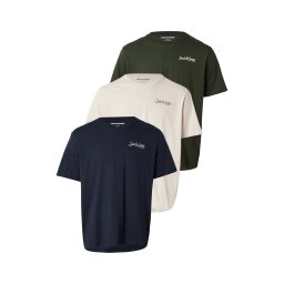 JACK & JONES Tricou 'JJYuki' bleumarin / gri deschis / verde închis