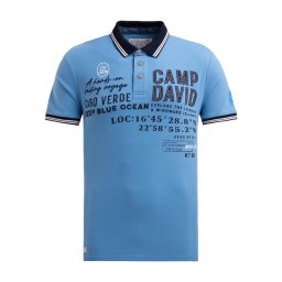 CAMP DAVID Tricou albastru / bleumarin / alb