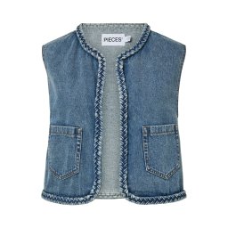 PIECES Vestă 'PCBell' albastru denim