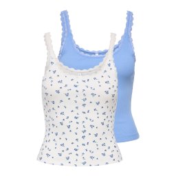 ONLY Top 'ONLFENJA' albastru / albastru deschis / verde pin / alb
