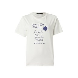 Weekend Max Mara Tricou 'PANTERA' albastru gențiană / alb murdar