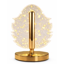 Lampa decorativa in forma de FRUNZA LED 3 culori Touch dimabil Reincarcabila USB Baza aurie eleganta
