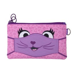 Penar Penar dublu cu fermoar si masca material textil, ZIPIT Face-It Creature - roz