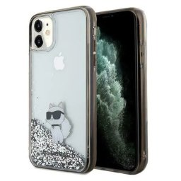Husa Karl Lagerfeld Liquid Glitter Choupette case for iPhone 11 / Xr - transparent