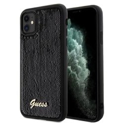 Husa Guess Sequin Script Metal case for iPhone 11 / Xr - black