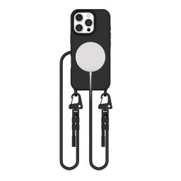 Husa Husă Tech-Protect Magnecklace MagSafe pentru iPhone 16 Pro, cu șnur, compatibilă MagSafe, neagră