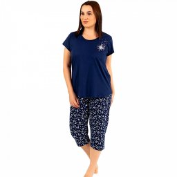 Pijamale Confortabile Marimi Mari din Bumbac Vienetta Model 'Sound of Nature'