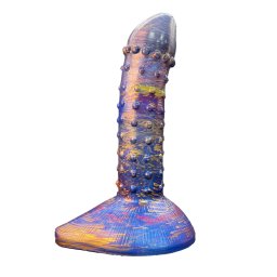 Dildo Cosmos cu Ventuza, Silicon, Albastru, 19 cm, Mokko Toys