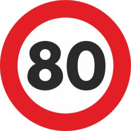 Autocolant Sticker Limita Viteza Reflectorizant - 80km h