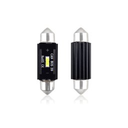 Set becuri auto cu LED CANBUS sofit compatibil C5W 1 SMD 39mm Alb 12 24V, destinat competitiilor auto sau off-road