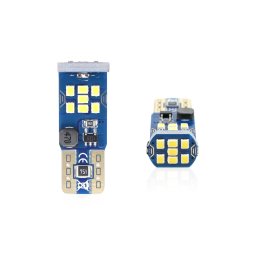 Set becuri auto cu LED CANBUS UltraBright compatibil T10 W5W 21 SMD Alb 12V 24V, destinat competitiilor auto sau off-road