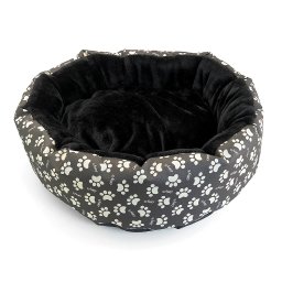 Culcus moale cu perna, pentru caine pisica, culoare negru, impermeabil, baza antiderapanta, 50 cm