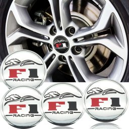 Set 4 buc. ornament central janta, model F1 Chrome , diametru 5cm