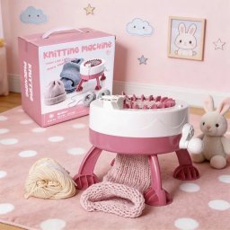Masina de tricotat DIY, manuala, cu ace si fire incluse