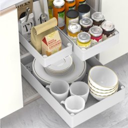 Set 3 sertare glisante soft close, extragere totala