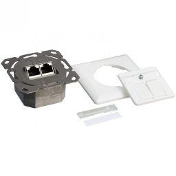 Priza RJ45 ingropata 2 porturi Cat.6 Alb, Logilink NP0023