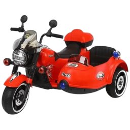 Motocicleta electrica cu atas 1916 rosu, 2 locuri, 12V, lumini LED, 2-10 ani, 50 kg