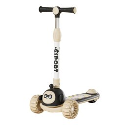 Trotineta copii C Sport 807 Negru, pliabila, lumini LED si muzica, 3 roti, 3-8 ani