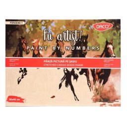 Set pictura pe numere Cai, 30x40 cm, Daco