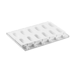 Forma Silicon Inghetata GEL14 3D, 2 forme x 6 cavitati 9.3x4.3xH2.5 cm, 76 ml,tavita, 50 bastonase