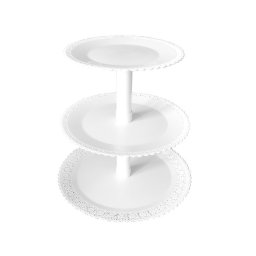 Suport Tort Bufet 3 Etaje, Plastic Alb, O 25-30-35 x H 8 cm