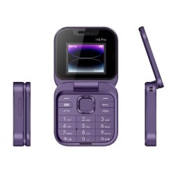 Mini telefon mobil pliabil cu clapa radio FM lista neagra vocala apelare rapida cu vibratii 2 cartele SIM ecran mic