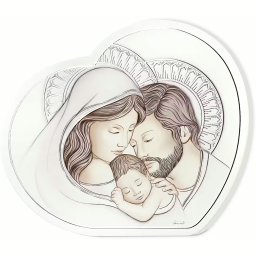 Icoana Sfanta Familie cu Foita de Argint 20.5x18 cm