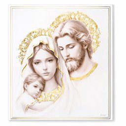 Icoana Sfanta Familie 33x38 cm cu Foita de Aur