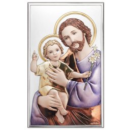 Icoana Sfantul Iosif Argint 9x15 cm Color