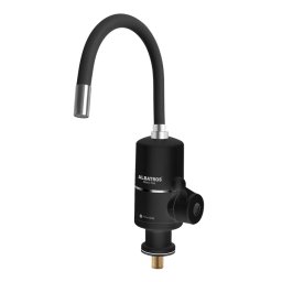 Robinet electric ALBATROS BLACK FLEX 3000W, 220-240V, IPX4, rotație 360°, protecție ELCB, Negru