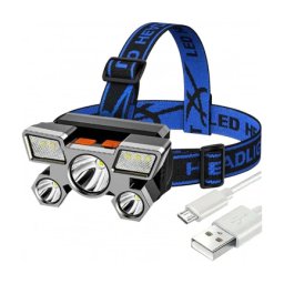 Lanterna de cap OEM RC-K-1227, 9 LED-uri, 600mAh, IPX4, micro-USB