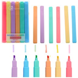 Accesorii birotica Set de evidențiatoare, markere, markere colorate, birou, școală, 6 buc.