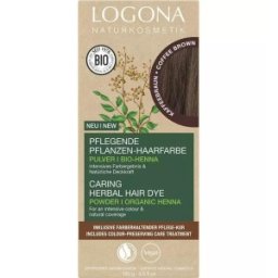 Vopsea de Par Pulbere, Bio, pe Baza de Plante, Castaniu Cafea, 100 g, Logona