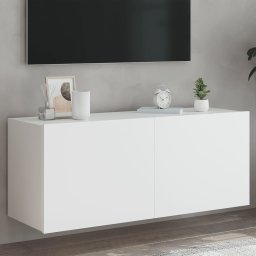 Comoda TV de perete cu lumini LED, alb, 100x35x41 cm GartenMobel Dekor