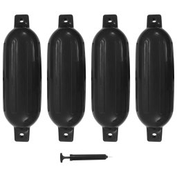 Bara de protectie barca, 4 buc., negru, 58,5x16,5 cm, PVC GartenMobel Dekor