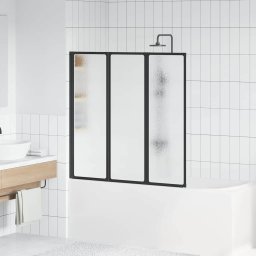 Paravan de dus Manual Negru 120 x 2 x 117 cm Aluminiu GartenMobel Dekor